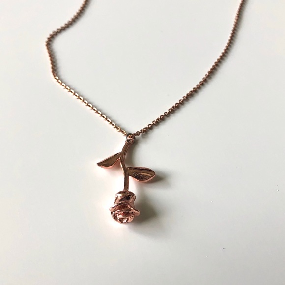Rose Gold Rose Necklace - Picture 3 of 7